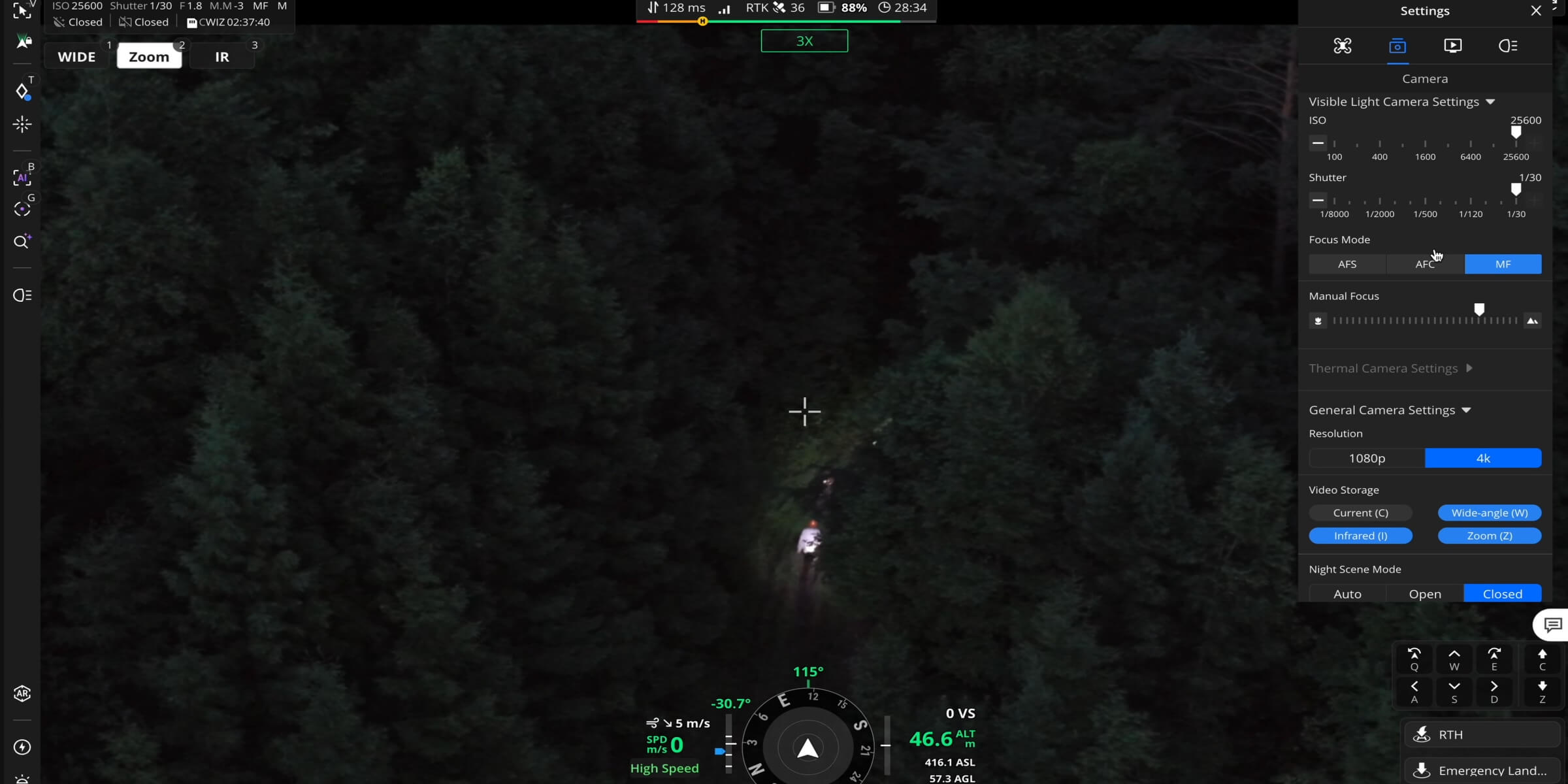 Demonstrație DJI de observare nocturnă color